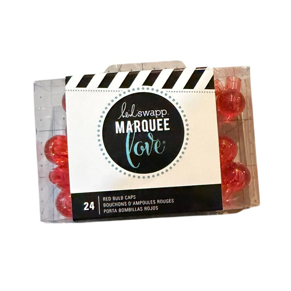 Retired Heidi Swapp Marquee Love Bulb Caps Red (24) Marquee Letter 2016 Create